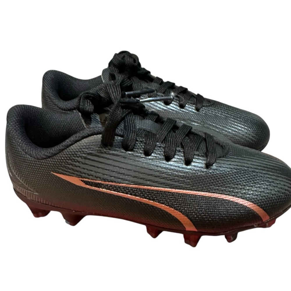 Puma Ultra Play FG/AG Junior Soccer Cleats Black|Copper Rose Little Girls 11